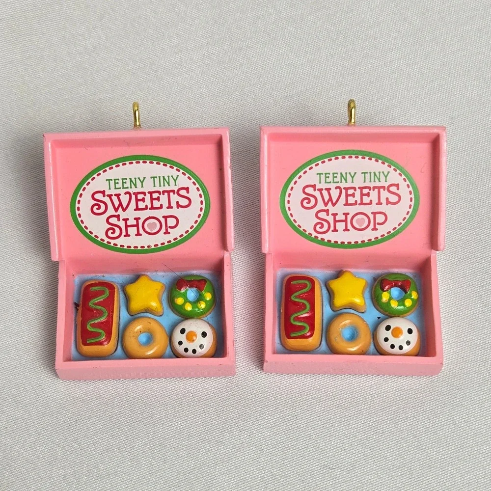 Lot of 2 Hallmark Keepsake Miniature Ornaments Teeny Tiny Sweets Shop‎ 2015 1